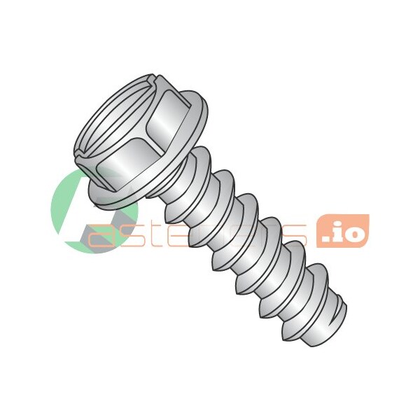 Newport Fasteners Thread Cutting Screw, #6 x 1 in, 18-8 Stainless Steel Hex Head Slotted Drive, 2000 PK 591161 - main
